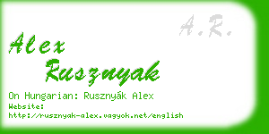 alex rusznyak business card